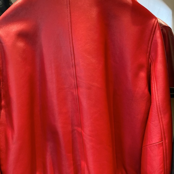 Hot Red Leather Jacket - Picture 2 of 3